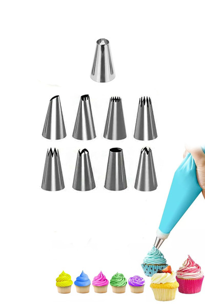 Factorial مجموعة أكياس ضغط كريمة مكونة من 10 قطع - كوكيز المعجنات، وجهاز تشكيل العجين، وحامل عرض قالب الشوكولاتة