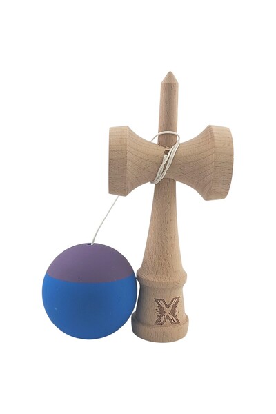 Bibilel Kids Kendama X Original, Professional, Bibilel Kids, Wooden, Rubber Grip, 18 cm, Blue/Purple
