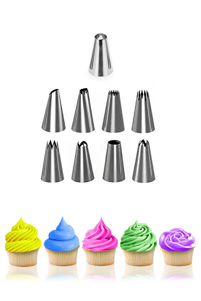 Beatitude مجموعة أكياس ضغط كريمة مكونة من 10 قطع - معجنات فولاذية، زينة كعكة،...