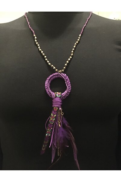 ZEYTUN AKSESUAR Authentic, Ethnic, Bohemian Feather Long Necklace