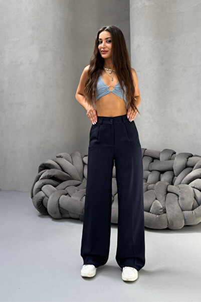 BİKELİFE Női, magas derekú, széles szárú, bő szárú, kényelmes szabású palazzo nadrág