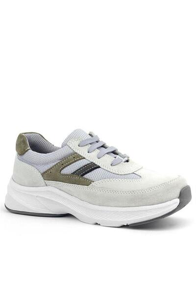 Rakerplus Genuine Leather Anatomical Mink Khaki Laced Lightweight Children's Sports Shoes