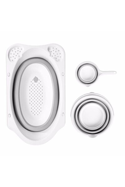 Sepetkitchen Katlanabilir Banyo Seti- Gri