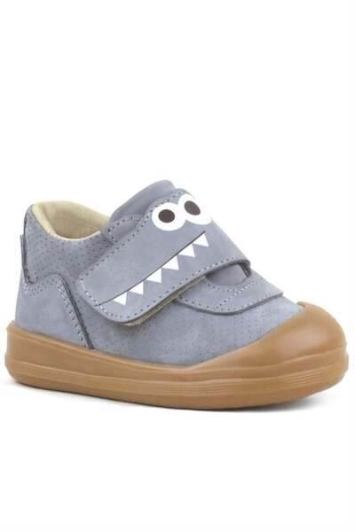 Rakerplus Dino Genuine Leather Gray High Top Baby Shoes