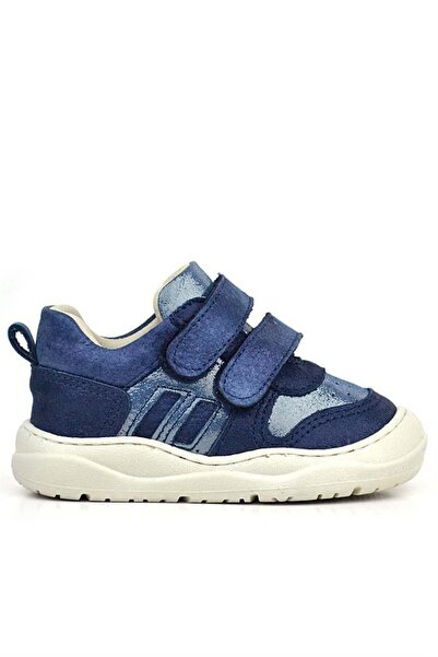 Rakerplus Schaggy Genuine Leather Navy Blue Shiny Baby Sneakers