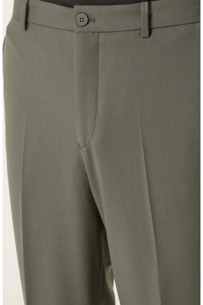 Network Haki Yün Karışımlı Diyagonal Pantolon