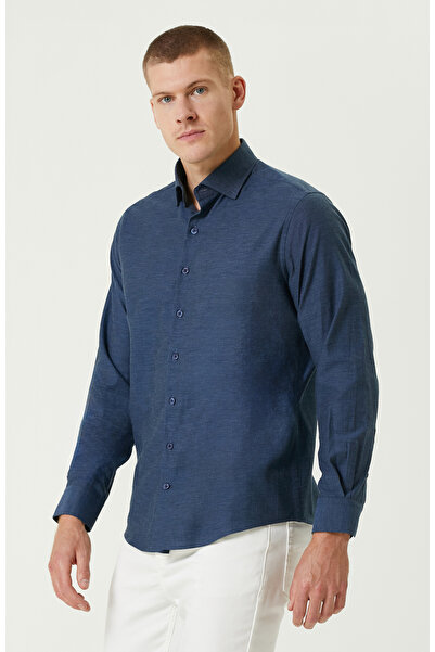 Network İndigo Comfort Fit Flanel Gömlek
