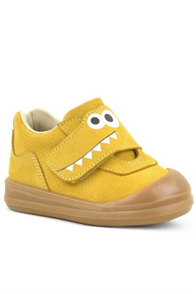 Rakerplus Dino Genuine Leather Yellow High Top Baby Shoes