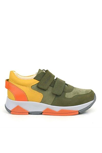 Rakerplus Genuine Leather Khaki Orange Yellow Kids Sneakers Sports Shoes
