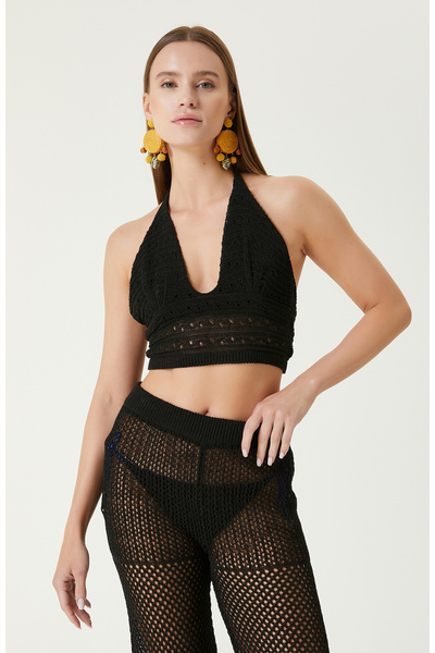 Network Siyah Triko Beach Bluz