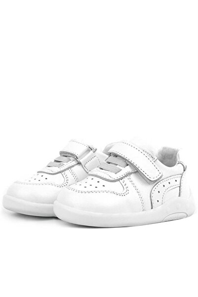 Rakerplus Genuine Leather White Anatomical Baby Sports Shoes