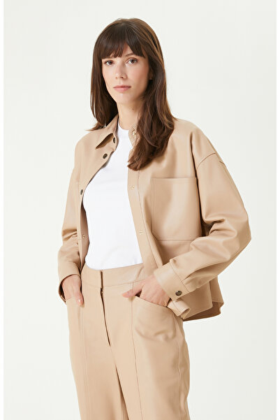 Network Bej Cepli Deri Gömlek