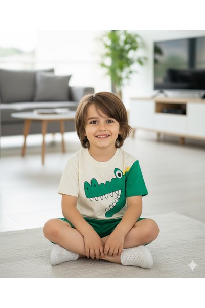 Birdirbir Boy's Shorts Suit, Crocodile