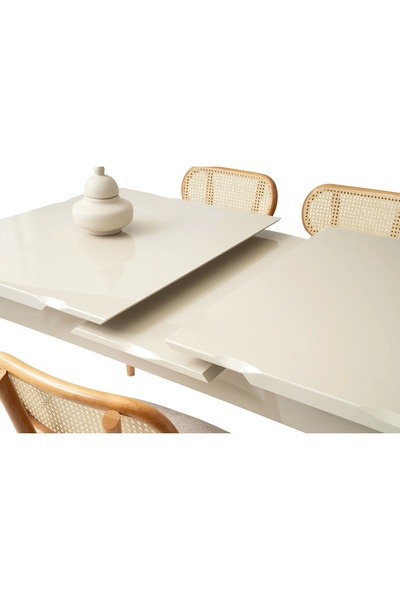 Evistro Kelebek Ortadan Açılır Büyüyen Yemek Masası Gri 90x160cm