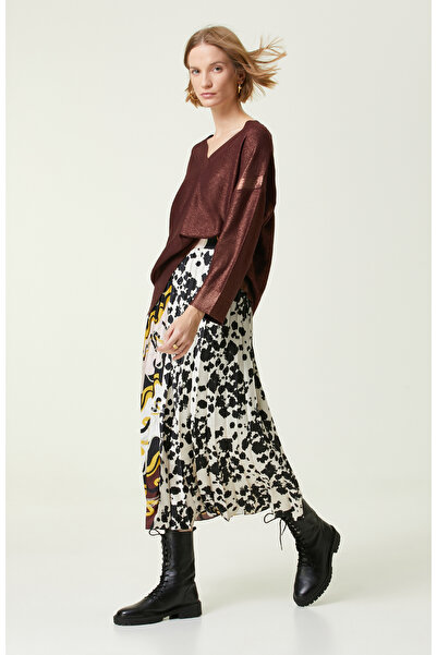 Network Bordo Siyah Midi Boy Etek