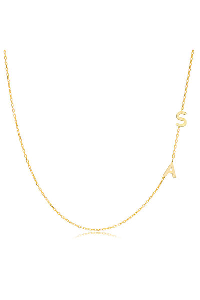 Silveranka 925 Ayar Gümüş 2'li Harf Köprücük Kolye