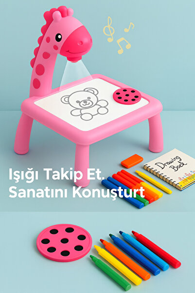 MSYELEKTRONİK Çocuklar İçin Akıllı Boyama Masası | Projeksiyonlu Eğitim ve Eğ...