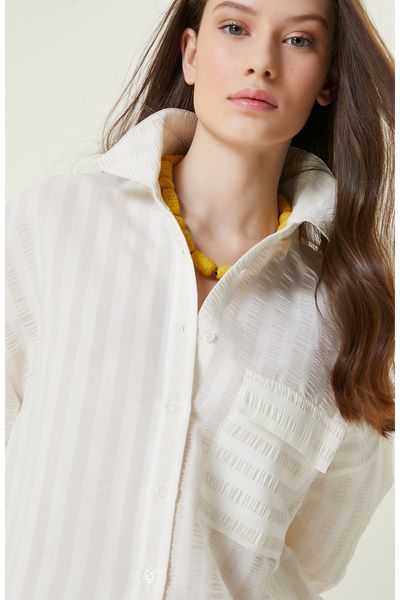 Network Limited Ekru Bej Desenli Gömlek