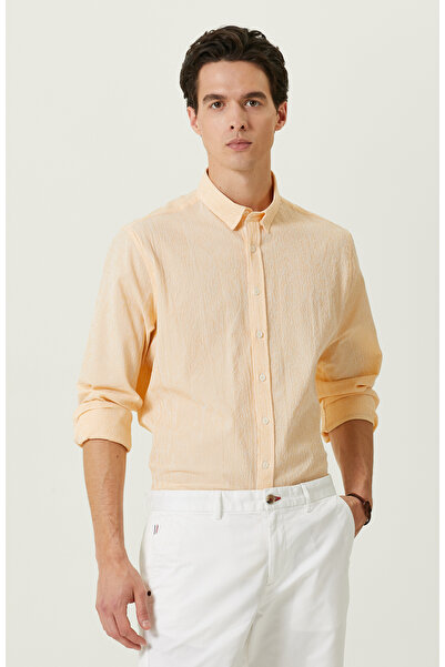 Network Sarı Beyaz Çizgili Gömlek