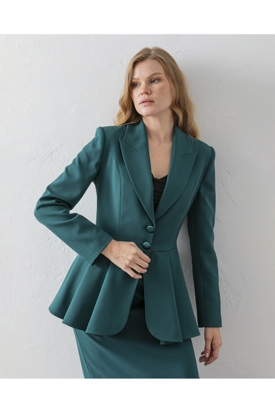VUNTAL Flounce Blazer and Skirt Two-Piece Set