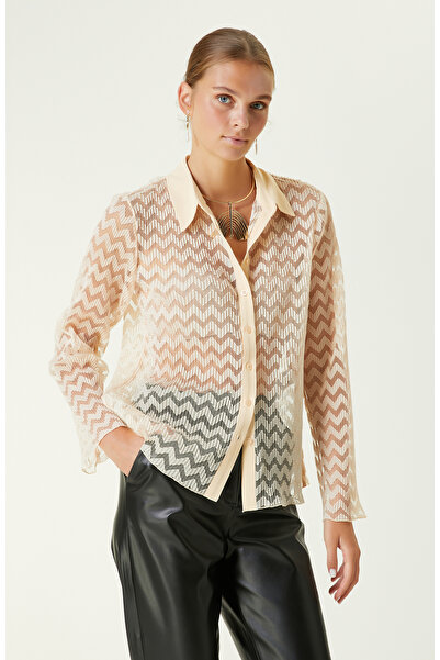 Network Ekru Gömlek