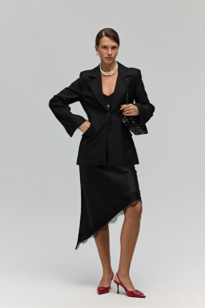 MAI STUDIOS CO. Lecco Slim Fit fekete blézer