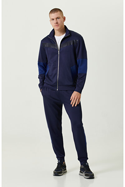 Network N-Tech Yan Cepli Lacivert Dik Yaka Sweatshirt