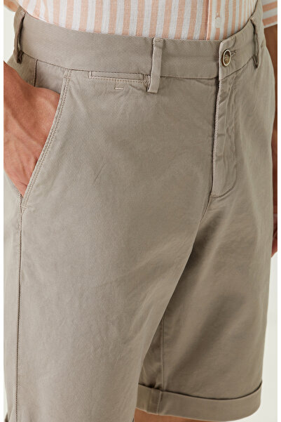 Network Bej Diyagonal Duble Paça Şort