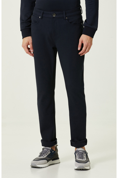 Network Lacivert Yan Cepli Casual Pantolon