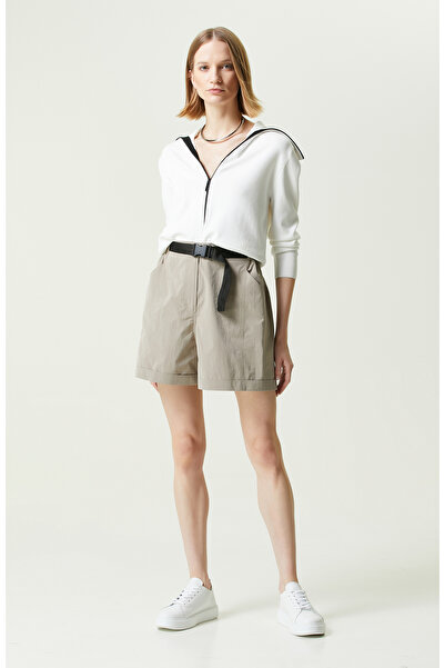 Network N-Tech Taş Rengi Beli Kemerli Şort