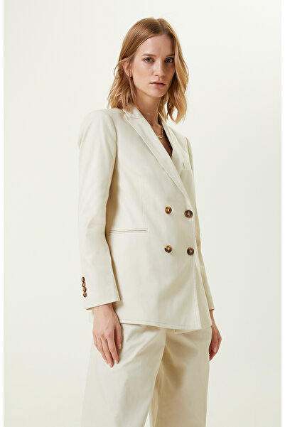 Network Taş Rengi Kruvaze Blazer Ceket