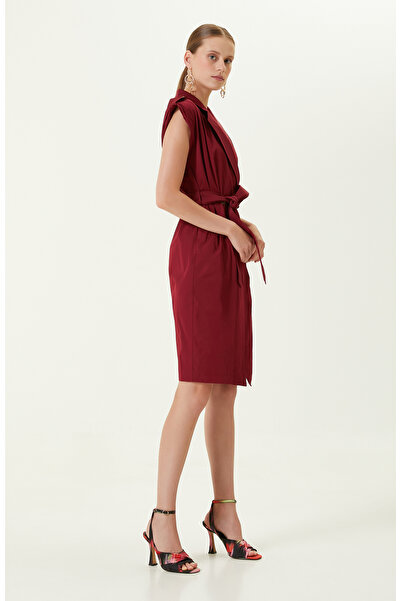 Network Vişne Diz Boy Elbise