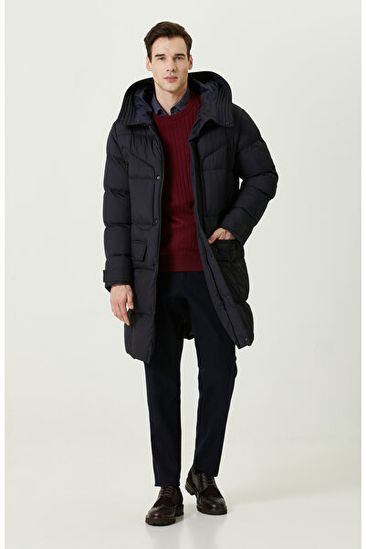 Network Kapüşon Yaka Lacivert Kaban