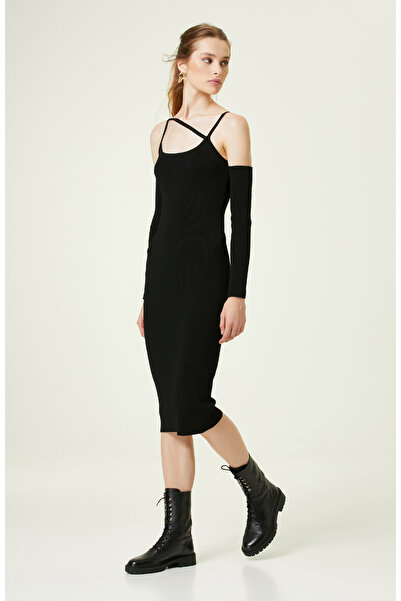 Network Siyah Midi Elbise