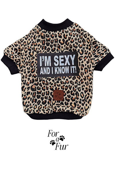 For a Fur 2’li Köpek Tişörtü Leoparlı Mamas Girl