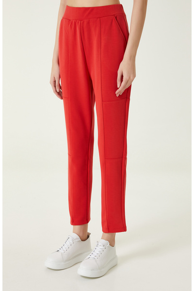 Network Dikiş Detaylı Lastik Paça Kırmızı Eşofman Altı