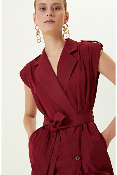 Network Vişne Diz Boy Elbise