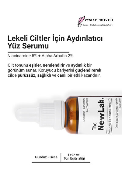The NewLab Leke Karşıtı Ve Cilt Tonu Eşitleyici Arbutin Ve Niacinamide Cilt Bakım Serumu 30ml