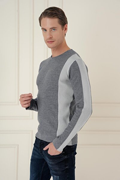 Efor TR 871 Slim Fit İndigo Klasik Triko