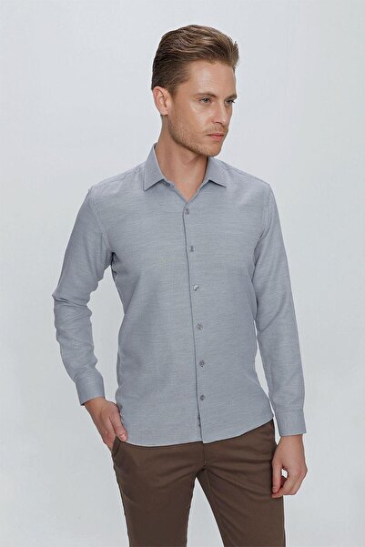 Efor GK 672 Slim Fit Siyah Klasik Gömlek