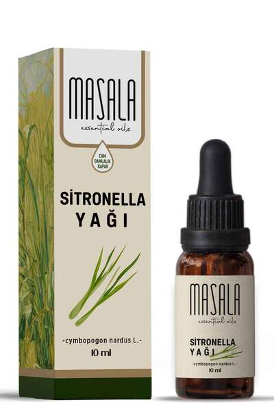 Masala Saf Sitronella Yağı 10 Ml. - (citronella Essential Oil) Cymbopogon Nardus