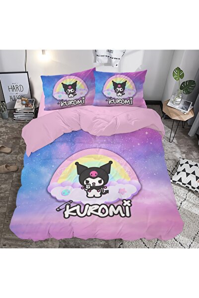hediyechy Hediye Nevresim Kuromi desen 3d Baskılı Çift Kişilik Nevresim Takım...