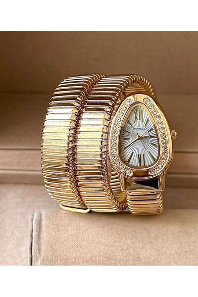 MUMMY CANDLE ساعة موديل ثعبان ذهبي للسيدات