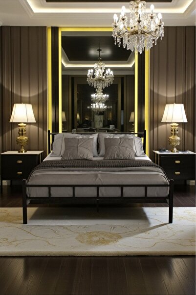 fursimo SERENİTA SERİSİ SİYAH METAL ÇİFT KİŞİLİK KARYOLA,FERFORJE KARYOLA 160X200