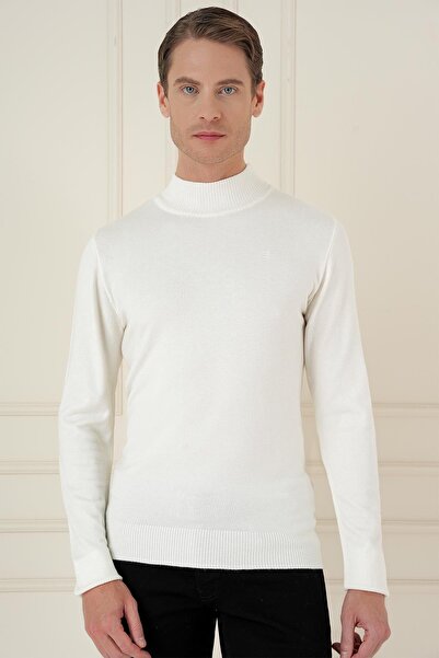 Efor TR 876 Slim Fit Ekru Klasik Triko