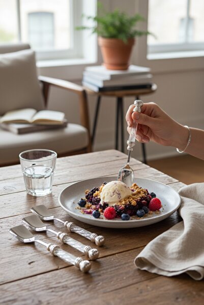 ROY KING 6'LI CAM DONDURMA KAŞIK GÜMÜŞ