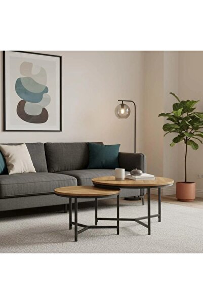 SAHABA طقم طاولة 1+1 بني 2261