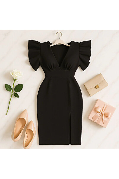 NOVALİA Rochie Lotus Elegantă cu Mâneci Voluminoase – Perfectă pentru Evenime...