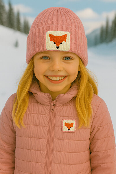 byebruketenci Beretă de lână roz pentru copii, cu ursuleț și șoim, cadou de C...