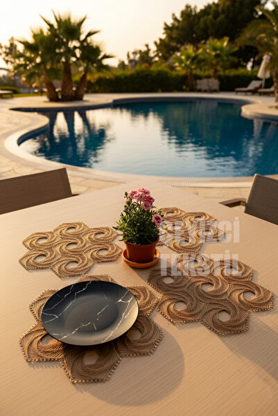 Çt Çeyizci Tekstil Supla Kahve Amerikan Servis 6lı Supla, 6 Adet Supla, 6lı T...